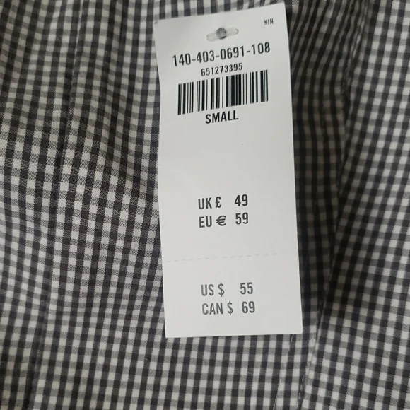 Abercrombie & Fitch Black and White Checkered Blouse - Picture 3 of 5